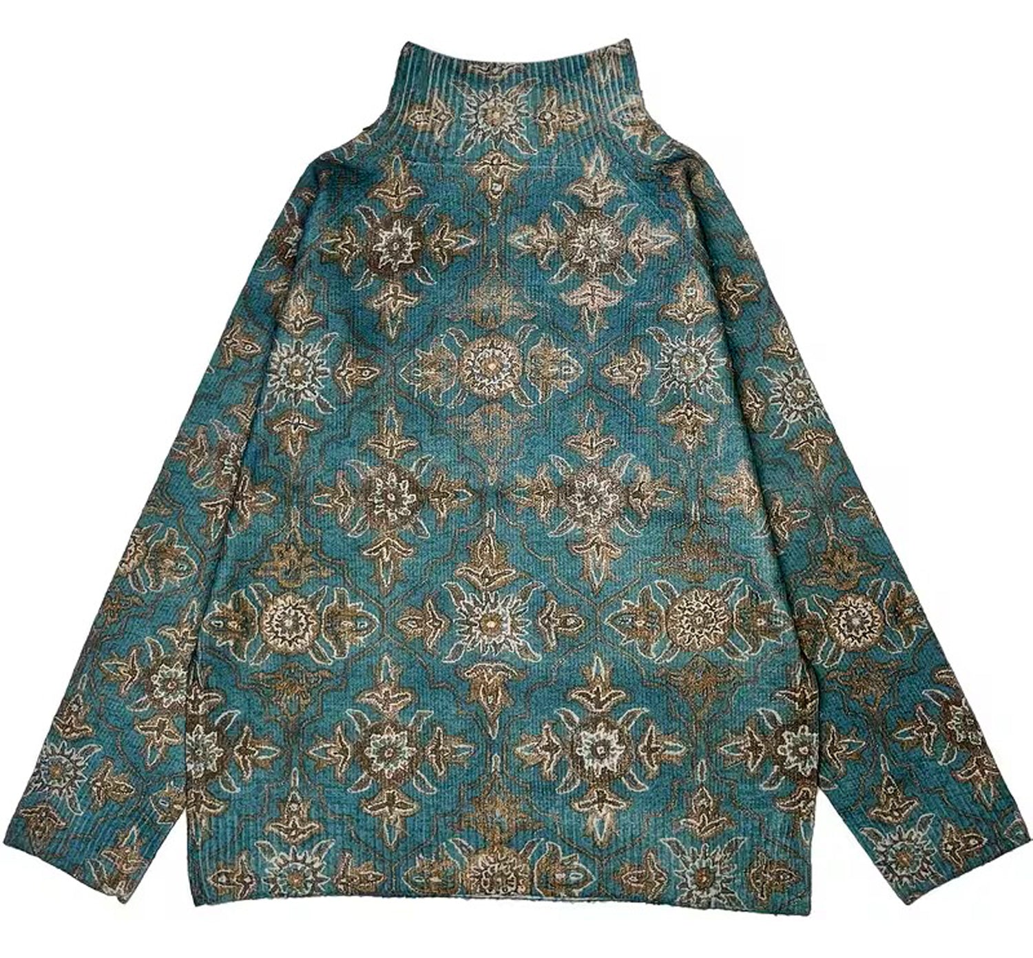 Modern women's sweater with a high collar in an elegant style