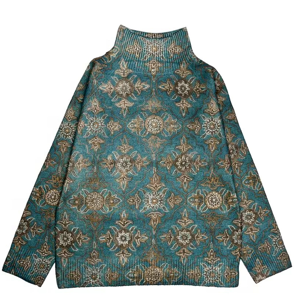 Modern women's sweater with a high collar in an elegant style
