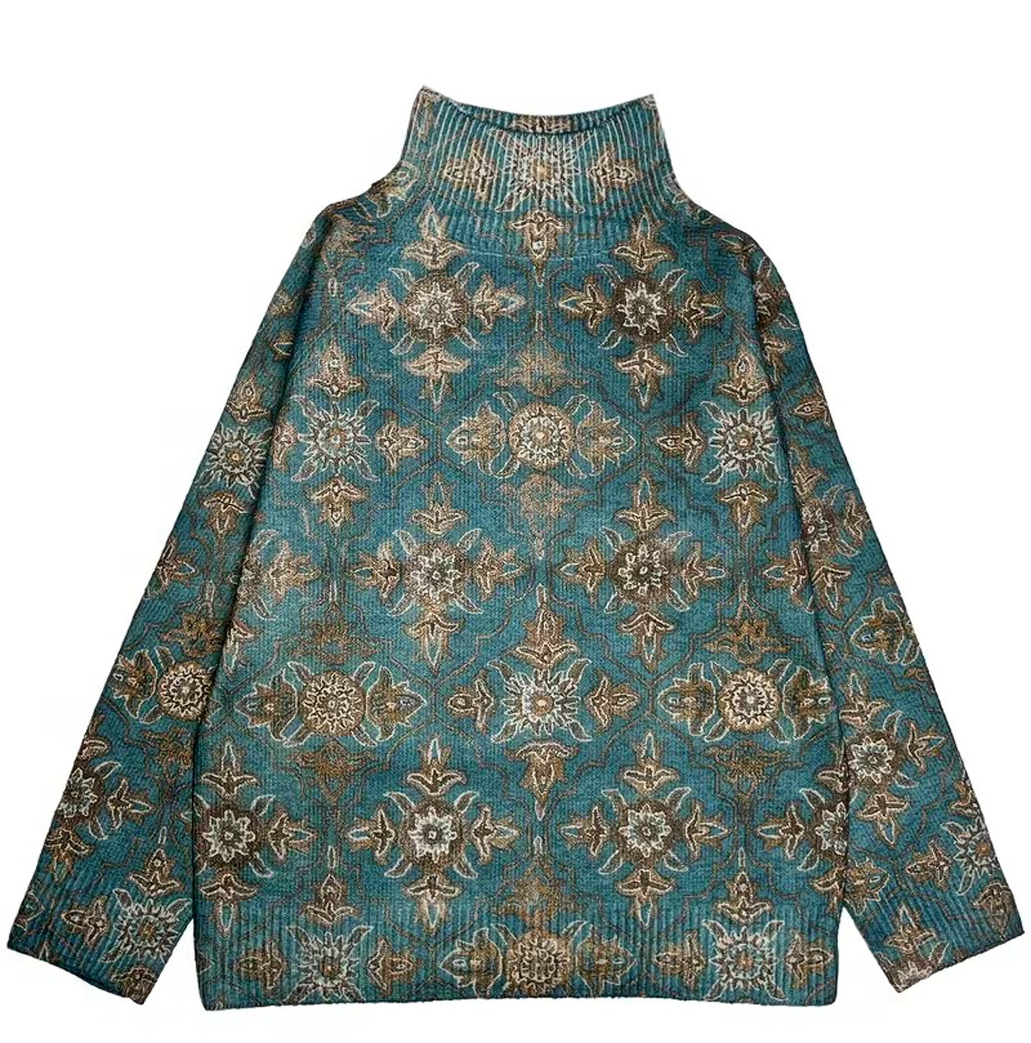 Modern women's sweater with a high collar in an elegant style