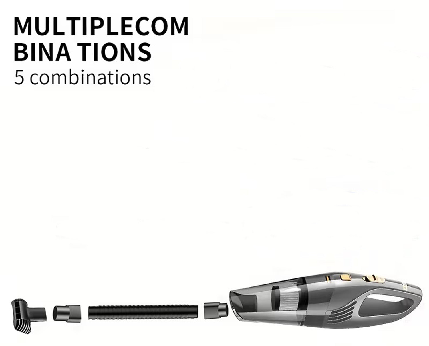 Cordless Handheld Vacuum Cleaner for Car and Home, 6000PA, 1800mAh, with 5 Accessories