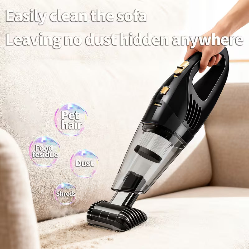 Cordless Handheld Vacuum Cleaner for Car and Home, 6000PA, 1800mAh, with 5 Accessories