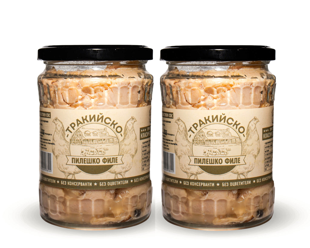 Chicken fillet in own sauce glass jar can 2 pieces