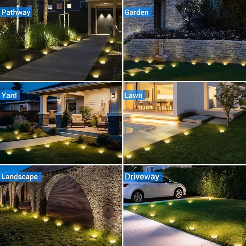 Solar LED Ground Light for Garden & Pathway, Waterproof Outdoor Landscape Lighting, Auto-On Solar Path Lamp