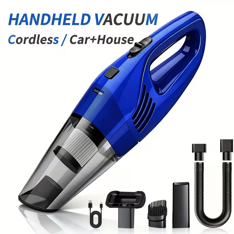 Powerful Cordless Handheld Vacuum Cleaner, High-Suction Portable Car & Home Vacuum, Rechargeable Lithium Battery, Ideal for Pet Hair & Car Detailing