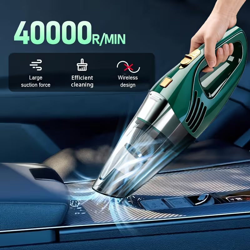 Powerful Cordless Handheld Vacuum Cleaner, High-Suction Portable Car & Home Vacuum, Rechargeable Lithium Battery, Ideal for Pet Hair & Car Detailing