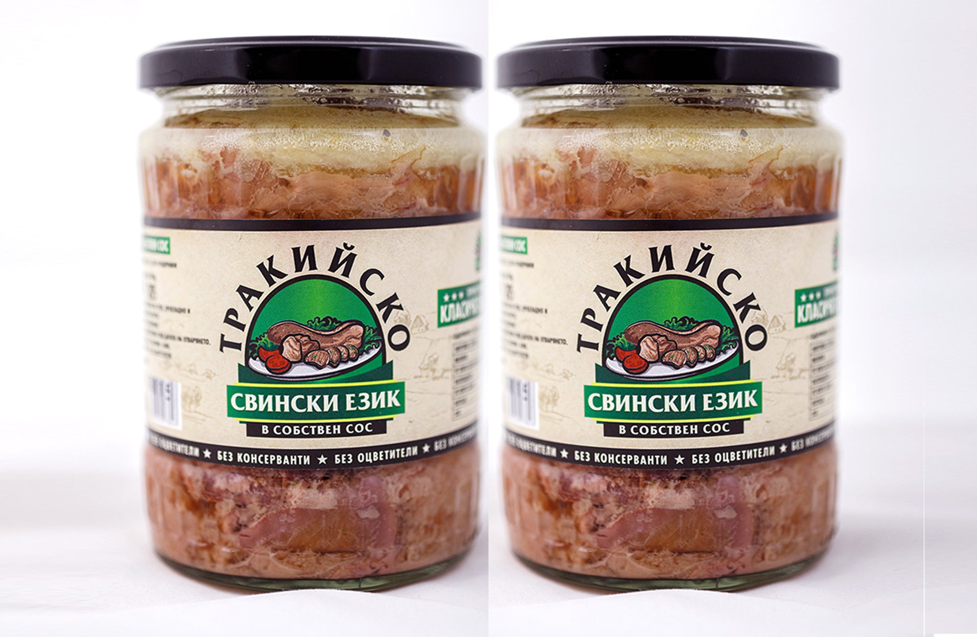 Pork tongue Thracian meat in own sauce glass jar 2 pieces