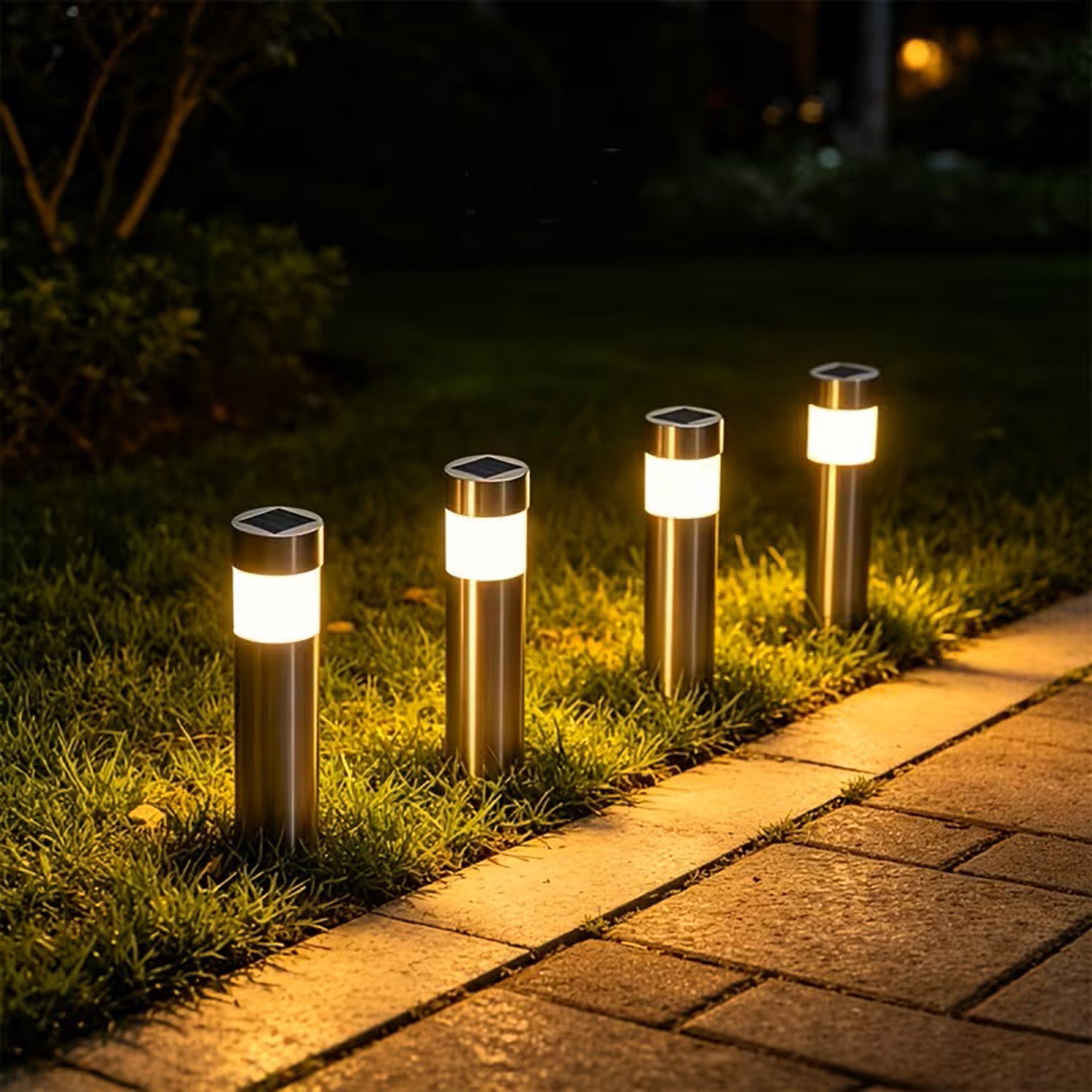 Solar Garden Lights, Waterproof Outdoor LED Landscape Lighting, Auto On/Off, Wireless Solar Lawn Lamps for Patio, Yard & Pathway