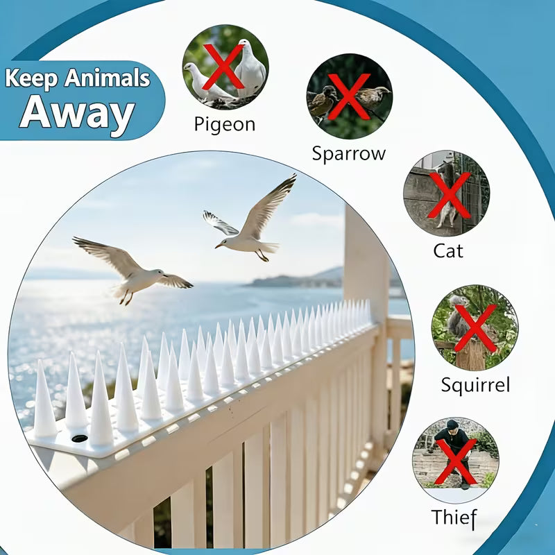 Large Spikes for Outdoor Use Against Pigeons, Mice and All Kinds of Birds White