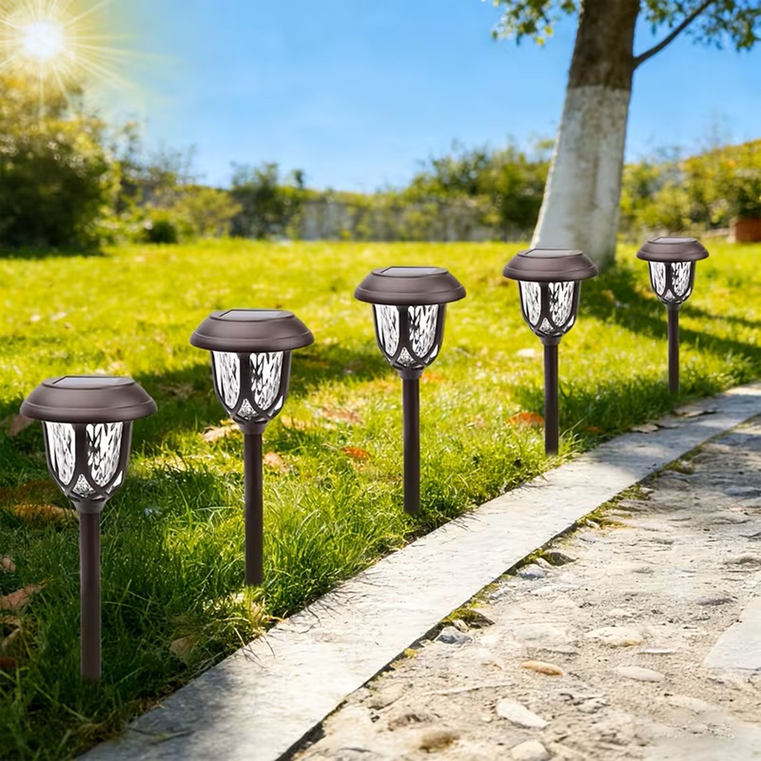 Vintage Solar Powered Led Garden Lights – Warm Illumination for Cozy Pathways and Backyards