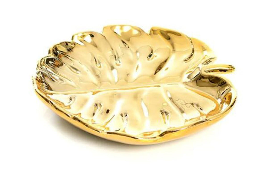 Decorative ceramic plate Leaf 17x15cm in 3 colors handmade