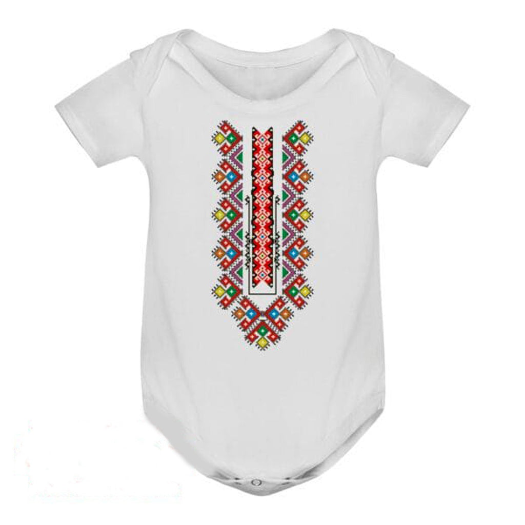 Ethnic T-shirt Women s men s children s T-shirt baby bodysuit with ethnic embroi