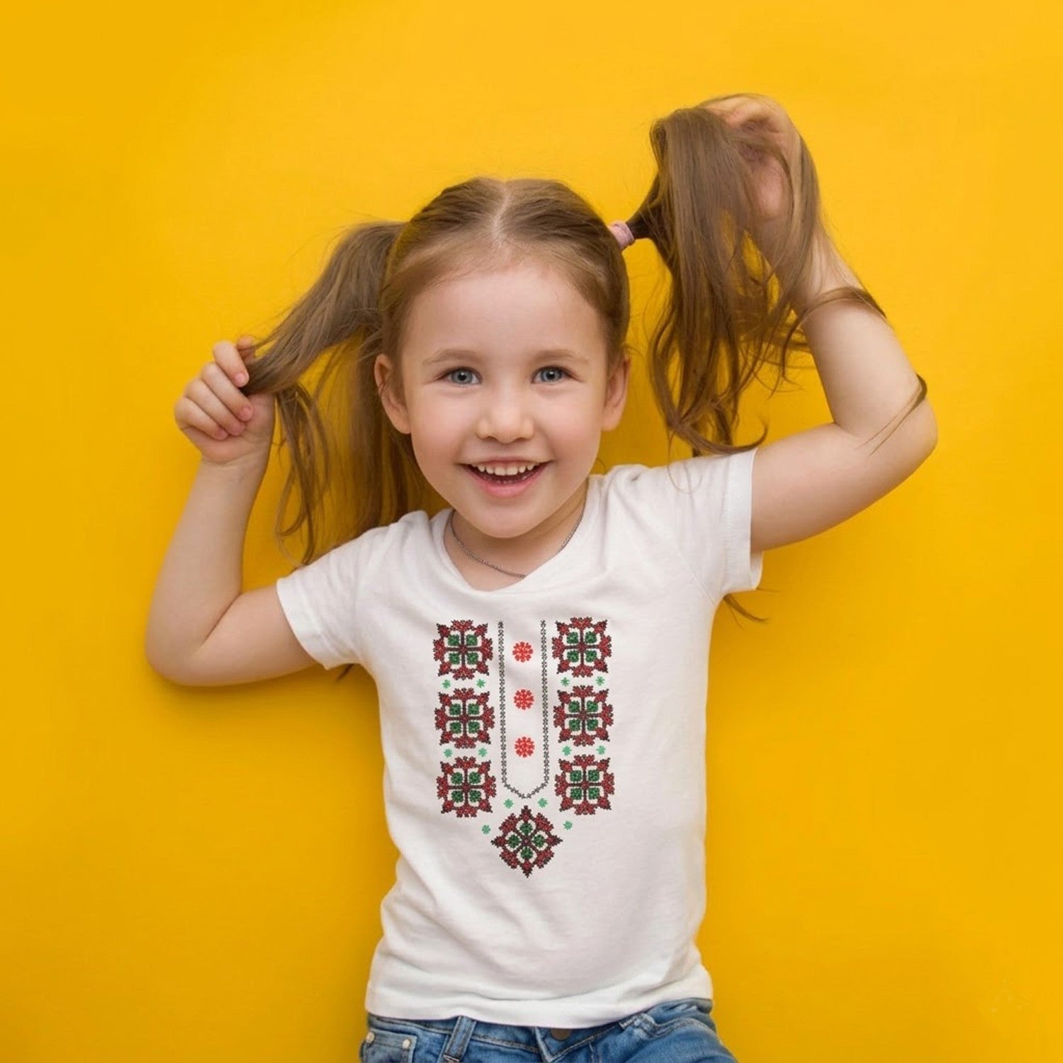 Ethnic T-shirt Women's Men's Children's T-shirt Baby Bodysuit with Ethnic Embroi