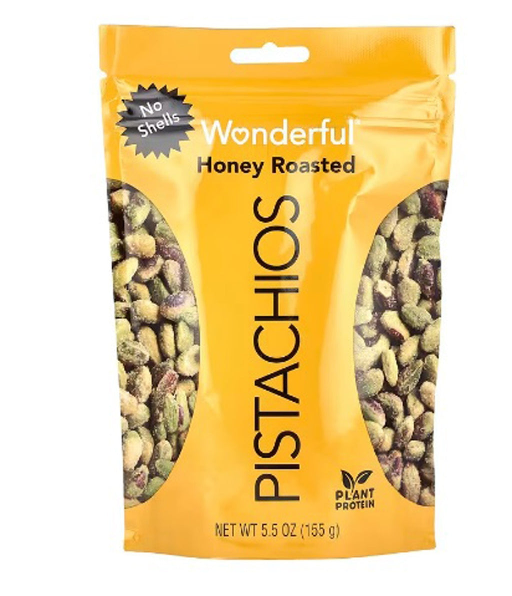 Pistachios Honey Roasted Shelled Wonderful 5.5 oz 155 g