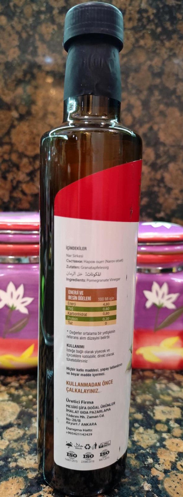 Turkish Balsamic Vinegar from Pomegranate 500 ml Natural