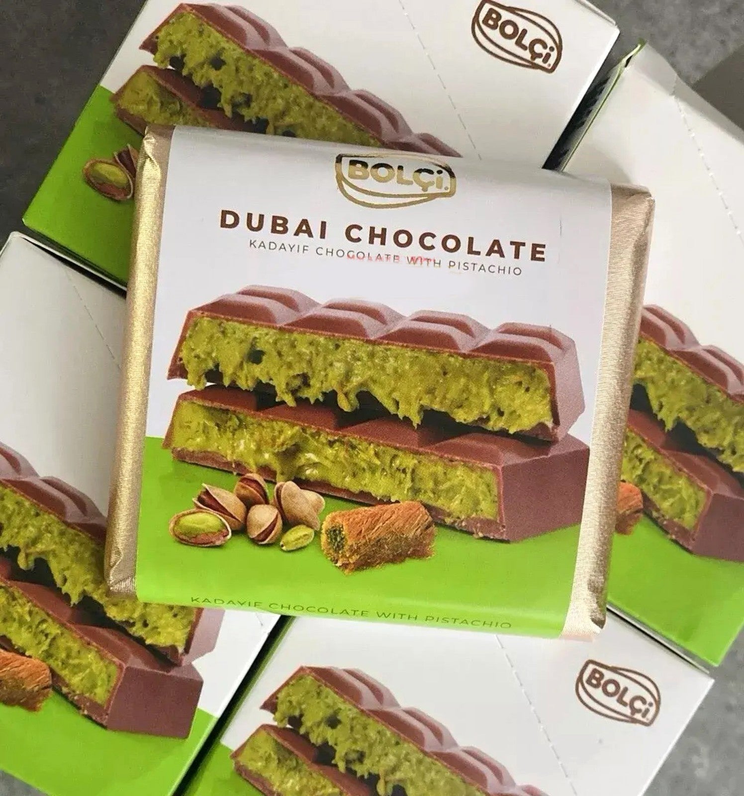 Dubai Chocolate with Kadaif and Pistachio Bolci 100g