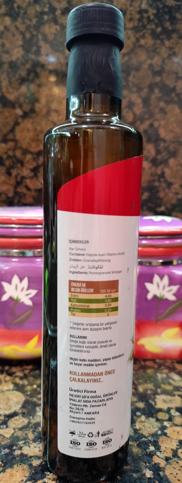 Turkish Balsamic Vinegar from Pomegranate 500 ml Natural