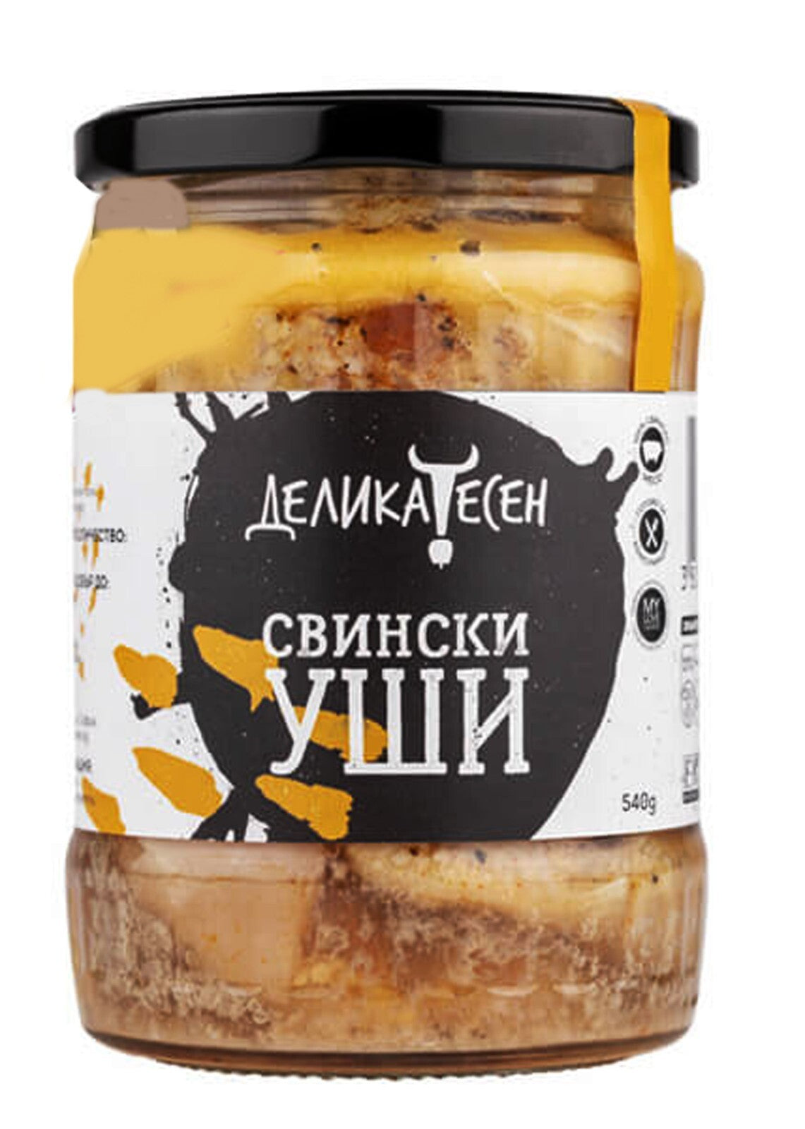 Pork ears Delicatessen 540g Organic Handmade Glass Jar