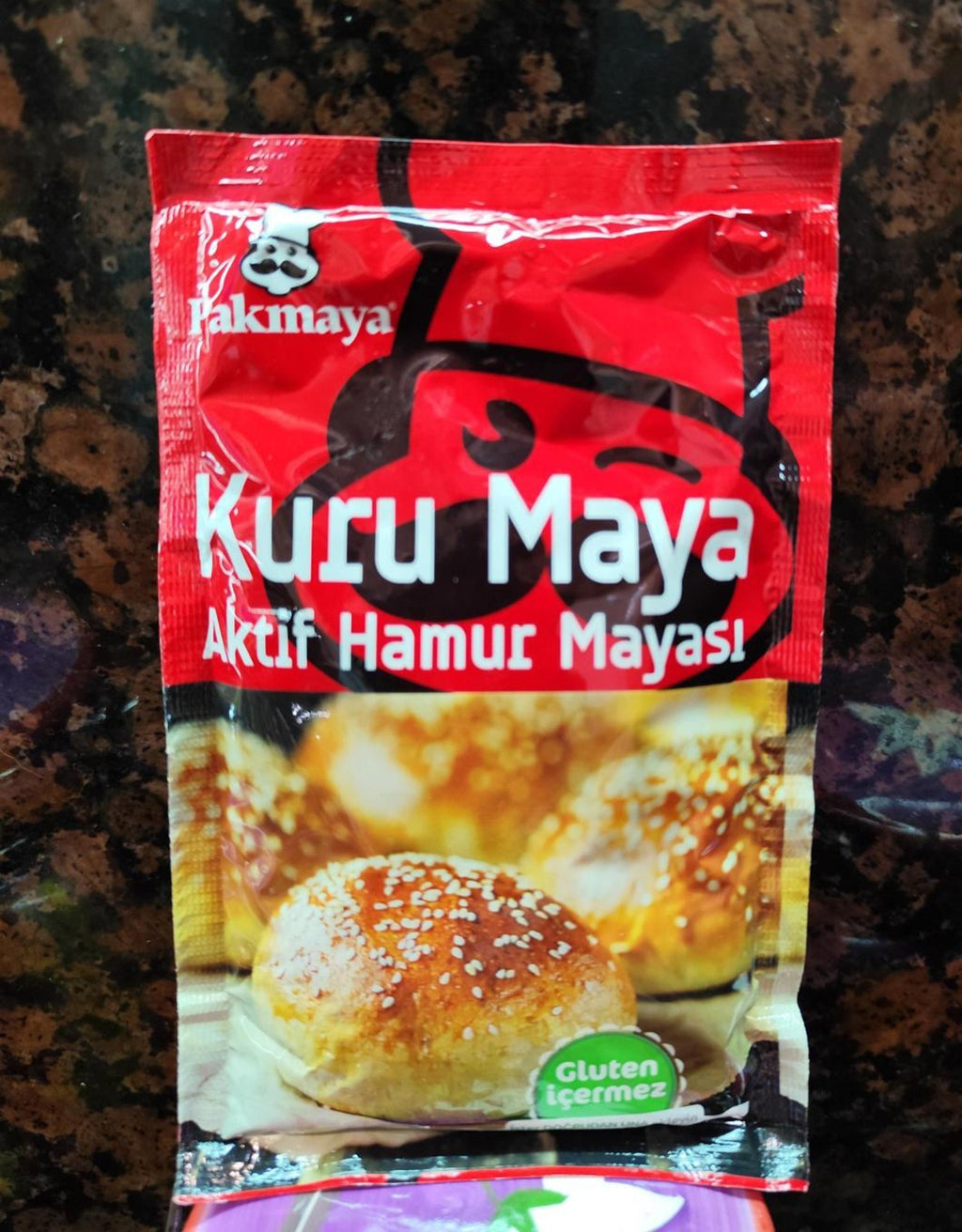 Turkish dry instant yeast for bread Pakmaya 100 g Natural