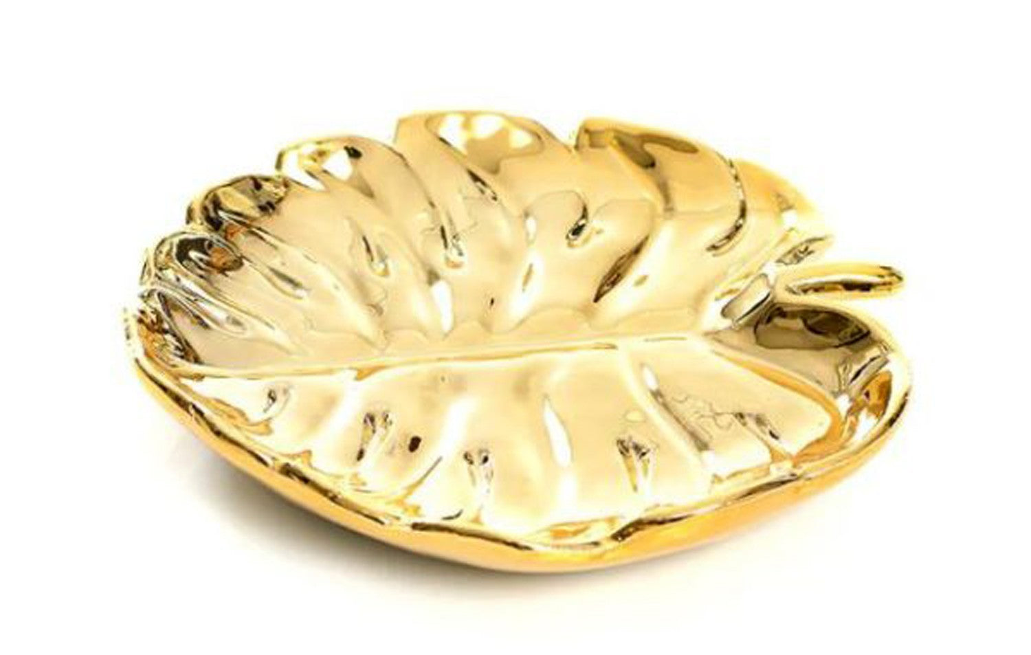 Decorative ceramic plate Leaf 17x15cm in 3 colors handmade