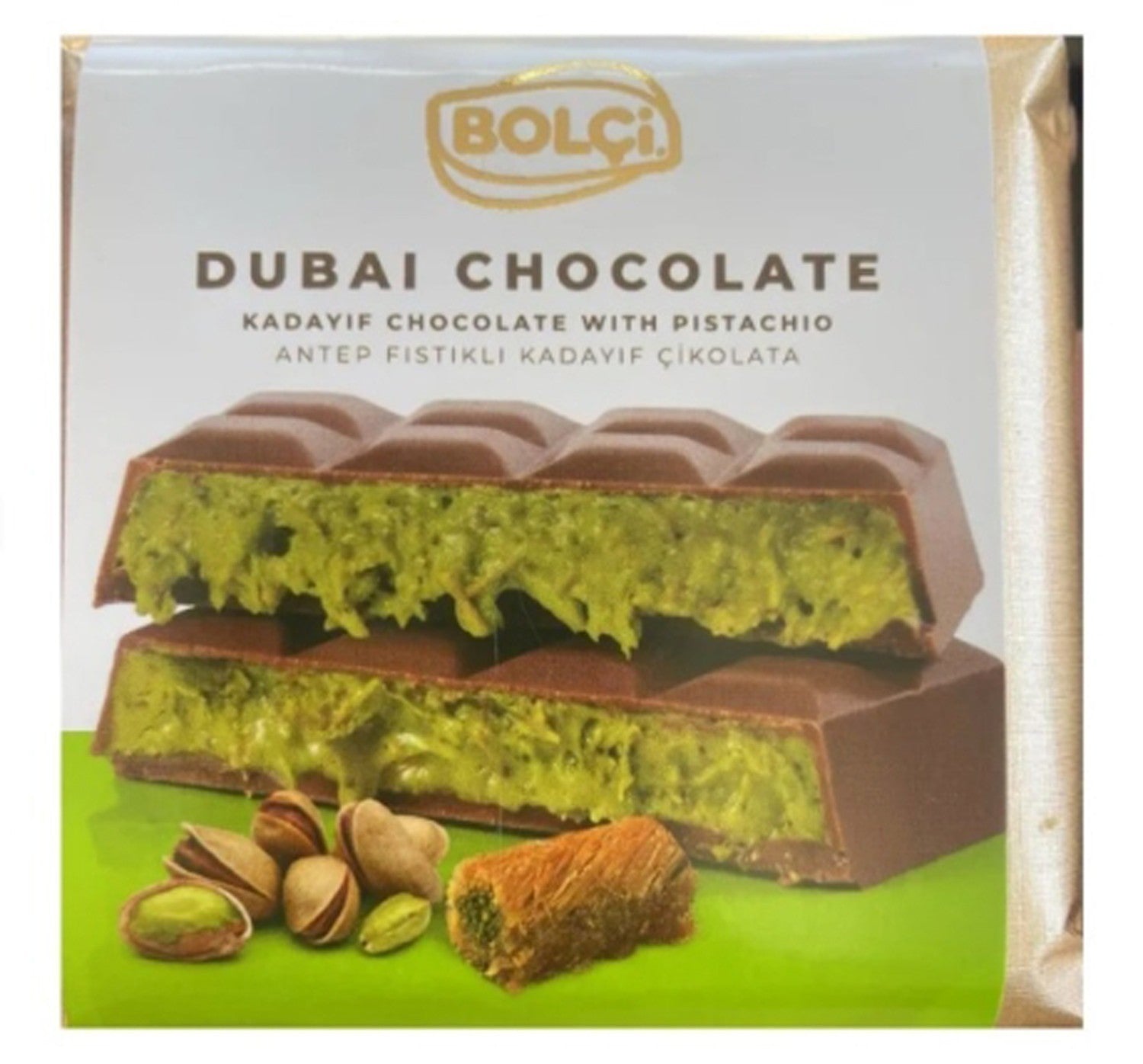 Dubai Chocolate with Kadaif and Pistachio Bolci 100g
