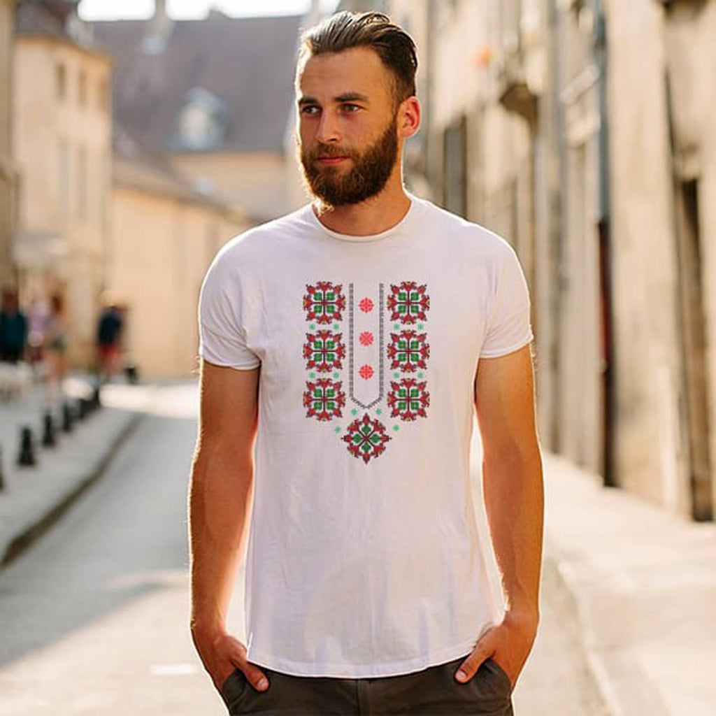 Ethnic T-shirt Women's Men's Children's T-shirt Baby Bodysuit with Ethnic Embroi
